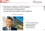 Online-Presentation: The Role, Position and Funding of Laboratory Diagnostics in the German Health Care System